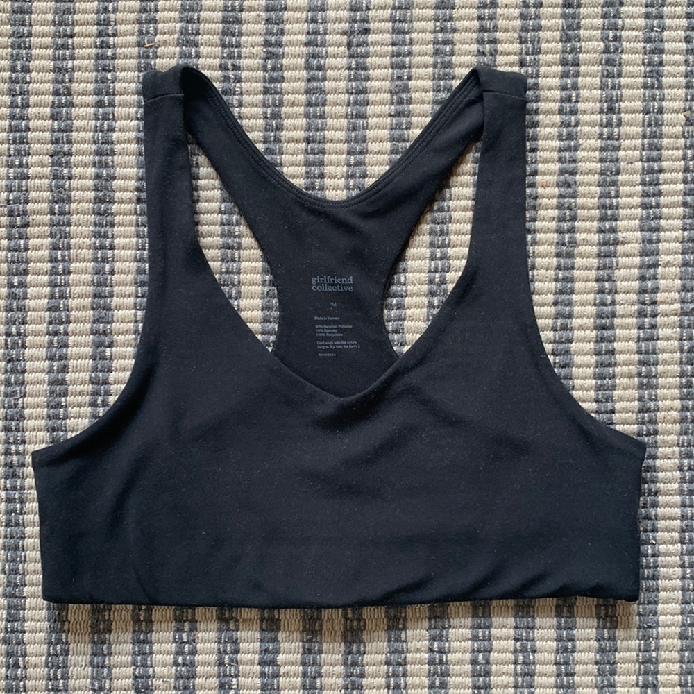 Girlfriend Collective Black Lola V-Neck Bra